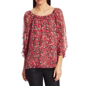 Parker NWT Molly Silk Bali Floral Blouse XXS